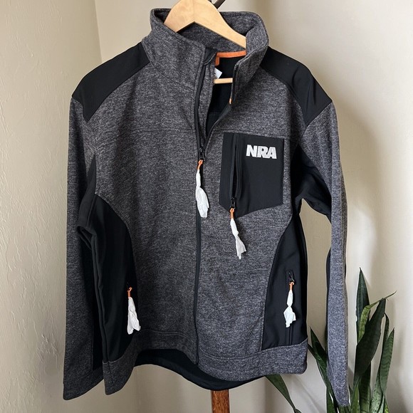 NRA Jackets & Coats Nra Jacket Black Gray Full Zip Up Pocket